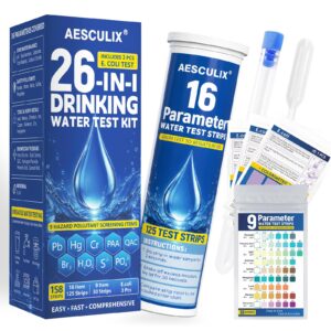 Premium imported Water Test Kit for Drinking Water by Aesculix, testing 16 parameters for safe drinking. Available at Curat Cart.
