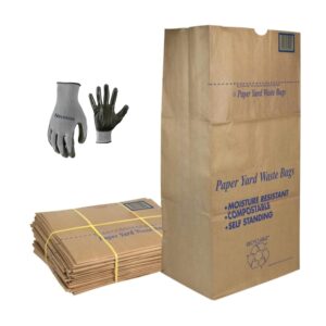 Premium imported heavy-duty yard waste paper bags, moisture resistant and compostable, available at Curat Cart.