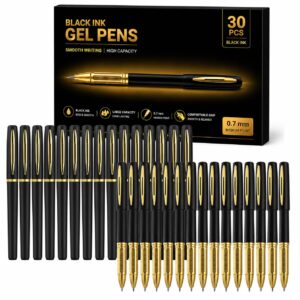 Premium imported Black Gel Pens Medium Point from Curat Cart, featuring smooth writing and high capacity in a 30-piece set.