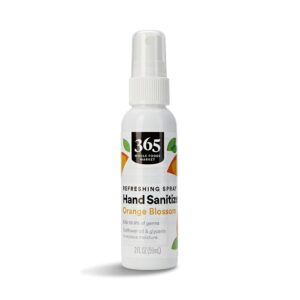 Premium imported Whole Foods Hand Sanitizer Spray, Orange Blossom scent, effectively kills 99.9% of germs. Available at Curat Cart.
