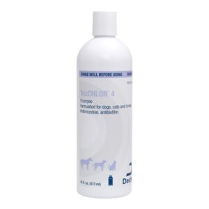 Premium imported TrizCHLOR® 4 shampoo for dogs, cats, and horses, ensuring antimicrobial and antibiofilm protection. Available at Curat Cart.