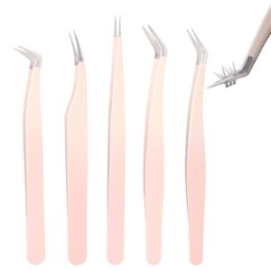 Premium imported lash extension tweezers set showcasing precision tools for flawless application. Available at Curat Cart.