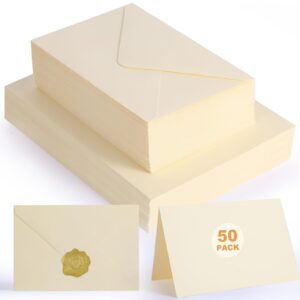 Discover premium imported cream blank cards and envelopes, perfect for invitations or personal notes. Available at Curat Cart.
