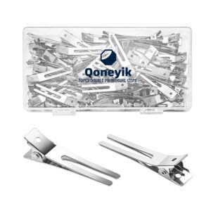 Premium imported metal double prong hair clips in a stylish case, available at Curat Cart for effortless styling.