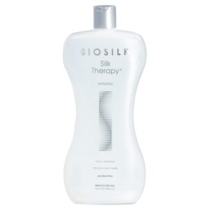 BioSilk Silk Therapy Original, Reconstructing Leave-In Hair Treatment, Adds Shine, Smooths & Prevents Split Ends, Sulfate-Free, Paraben-Free, Cruelty-Free, 34 Oz