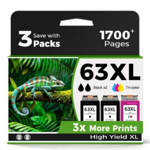 Upgrade to premium imported HP 63 XL Ink Cartridges Replacement for 1700+ pages at Curat Cart. Enjoy vibrant prints with high yield.