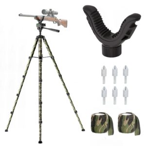 Premium imported adjustable rifle tripod stand with camouflage legs, perfect for precision shooting. Available at Curat Cart.