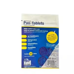 AC Safe Pan Tablets offer double strength odor control for air conditioners and dehumidifiers. Premium import available at Curat Cart.