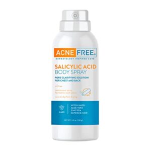 AcneFree Salicylic Acid Body Spray offers a premium imported solution for acne-prone skin, available at Curat Cart.