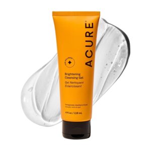 Authentic Acure Brightening Cleansing Gel in a vibrant tube, perfect for fresh, radiant skin. 100% genuine product.
