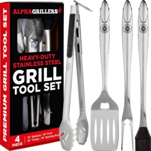 Discover the premium imported Alpha Grillers Grill Tools Set, featuring heavy-duty stainless steel essentials for grilling mastery. Available at Curat Cart.