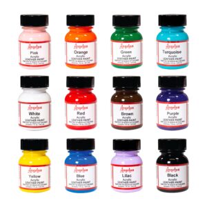 Discover the premium imported Angelus Acrylic Leather Paint Kit featuring vibrant colors, perfect for creative projects. Available at Curat Cart.