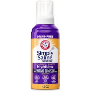 Discover genuine ARM & HAMMER Simply Saline Mist for instant nighttime congestion relief. Drug-free and effective.