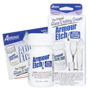 Discover Armour Etch Glass Etching Cream, a premium import from the USA, perfect for craft enthusiasts at Curat Cart.