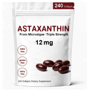 Astaxanthin Antioxidant Supplements in premium imported packaging, featuring 240 softgels at Curat Cart. Enhance your health today.