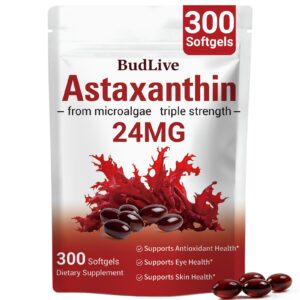 Premium imported Astaxanthin with MCT Oil, 300 softgels for antioxidant, eye, and skin health. Available at Curat Cart.