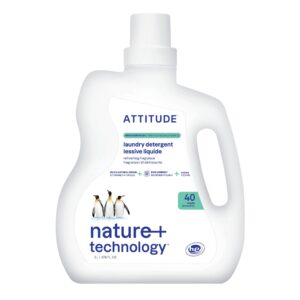 ATTITUDE Liquid Laundry Detergent, a premium import from Curat Cart, offers refreshing fragrance and 40 loads of powerful cleaning.