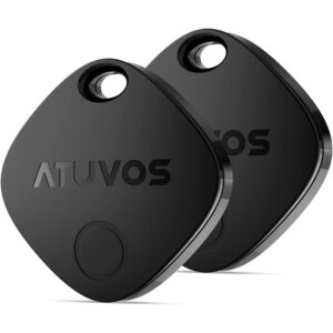 Genuine ATUVOS Air Tracker Tags in sleek black design for effortless item tracking and security. Stay organized with authenticity.