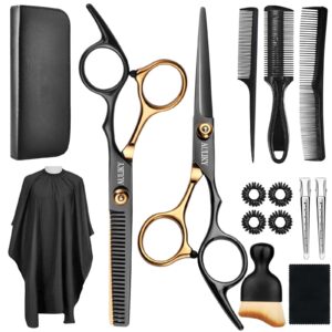 Premium imported AULikY Hair Cutting Scissors Set with combs and accessories. Elevate your grooming experience at Curat Cart.