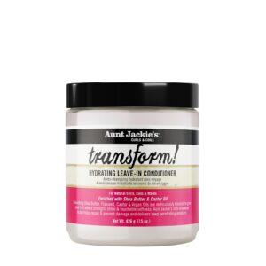 Discover Aunt Jackie's authentic Leave-In Conditioner, enriched with Shea Butter and Castor Oil for ultimate hydration.