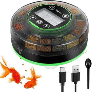 Premium imported automatic fish feeder with digital timer and USB charging, perfect for fish enthusiasts at Curat Cart.