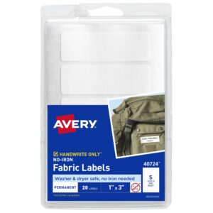 Premium imported Avery No-Iron Fabric Labels are washer and dryer safe, ideal for organizing. Available at Curat Cart.