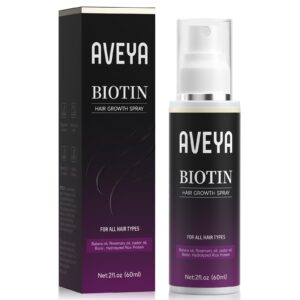 Experience premium imported AVEYA Hair Growth Spray, enriched with biotin for all hair types, available at Curat Cart.