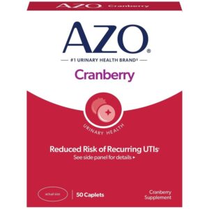 Discover authentic AZO Cranberry Pills for urinary health, reducing UTI risk. 50 caplets for your wellness journey.
