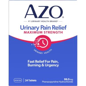 Discover authentic AZO Urinary Pain Relief, 24 tablets for fast relief from pain, burning, and urgency, maximum strength.