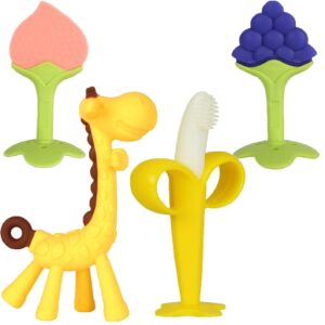 Premium imported baby teething toys in fun shapes for soothing infants, available at Curat Cart. Perfect for teething relief.
