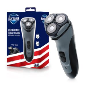 Discover the Barbasol Rotary Shaver, a premium import featuring stainless steel blades. Available at Curat Cart for a superior grooming experience.