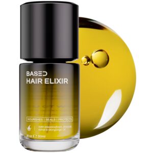 BASED Hair Elixir - Shine Serum, a premium imported product, nourishes and protects hair with a blend of exotic oils. Available at Curat Cart.