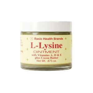 Premium imported Basic Brands Lysine Lip Balm, enriched with vitamins and cocoa butter, available at Curat Cart.