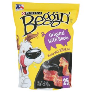 Premium imported Beggin' Strips Bacon treats made with real bacon, perfect for your furry friend. Available at Curat Cart.