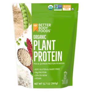 Discover BetterBody Foods Organic Plant Protein, a premium imported blend rich in pea and quinoa, available at Curat Cart.
