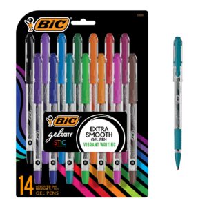 Discover the premium imported BIC Gel-ocity Smooth Gel Pens, featuring 14 vibrant colors for smooth writing. Available at Curat Cart.
