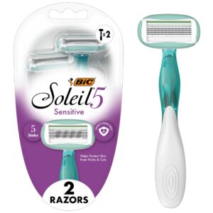 Discover 100% genuine BIC Soleil 5 Sensitive razors, featuring 5 blades for a smooth, nick-free shave. Enjoy comfort and care.
