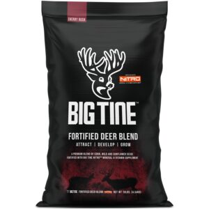Big Tine Deer Blend, a premium imported fortified deer feed blend, ideal for attracting and growing deer. Available at Curat Cart.