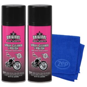 Premium imported Bike Spirits Spray Cleaner Polish with microfiber cloth, ideal for quick cleaning and polishing. Available at Curat Cart.