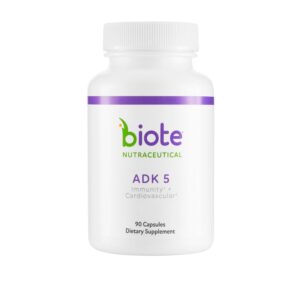 Discover Biote ADK 5, an authentic dietary supplement for immunity and cardiovascular health. 90 capsules included.
