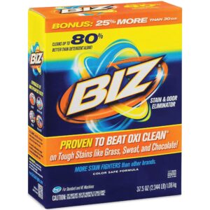 Biz Laundry Detergent Powder, a premium import, effectively tackles tough stains. Available at Curat Cart.