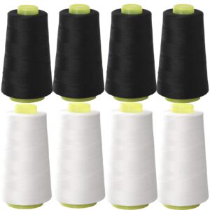 Premium imported black & white sewing thread spools, perfect for quality stitching projects. Available at Curat Cart.