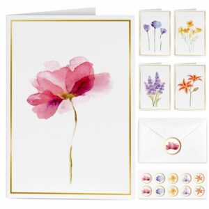 Premium imported blank greeting cards with floral designs and envelopes, perfect for any occasion. Available at Curat Cart.
