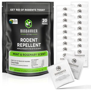 BugBarrier Extra-Strength Mouse Repellent offers 20 premium imported pouches, effectively repelling rodents for 30 days. Available at Curat Cart.