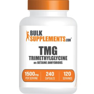 BulkSupplements TMG Capsules offer premium imported trimethylglycine, perfect for health enthusiasts. Available at Curat Cart.
