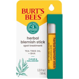 Burt's Bees Herbal Blemish Stick, a premium imported spot treatment with tea tree oil and BHA, available at Curat Cart.