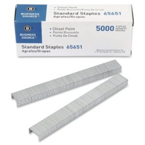Premium imported Business Source Chisel Point Staples, 5000 count, perfect for all your stapling needs. Available at Curat Cart.