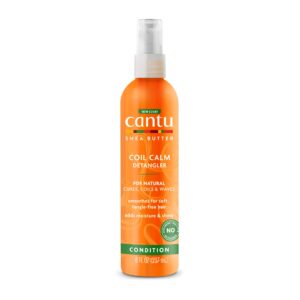 100% Genuine Cantu Coil Calm Detangler for natural curls and waves, smooths, detangles, and adds shine.
