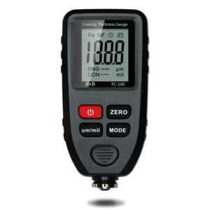 Discover the 100% genuine Car Coating Thickness Meter, featuring a clear display and easy-to-use buttons for precise measurements.