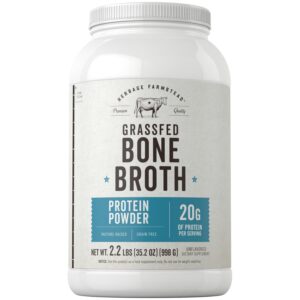 Carlyle Grass Fed Bone Broth offers 20g of protein per serving, a premium import available at Curat Cart for health enthusiasts.